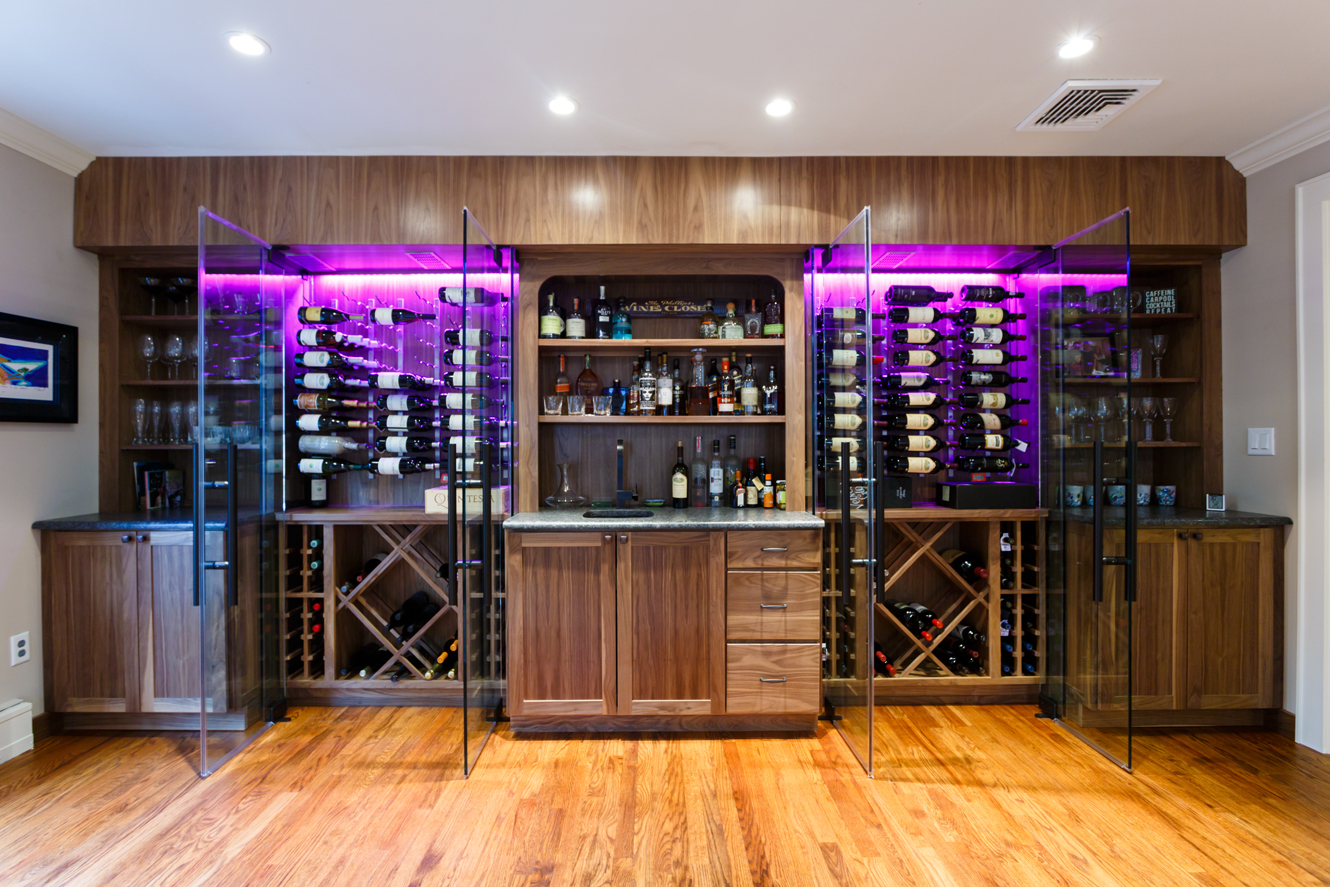 Custom built wine wall