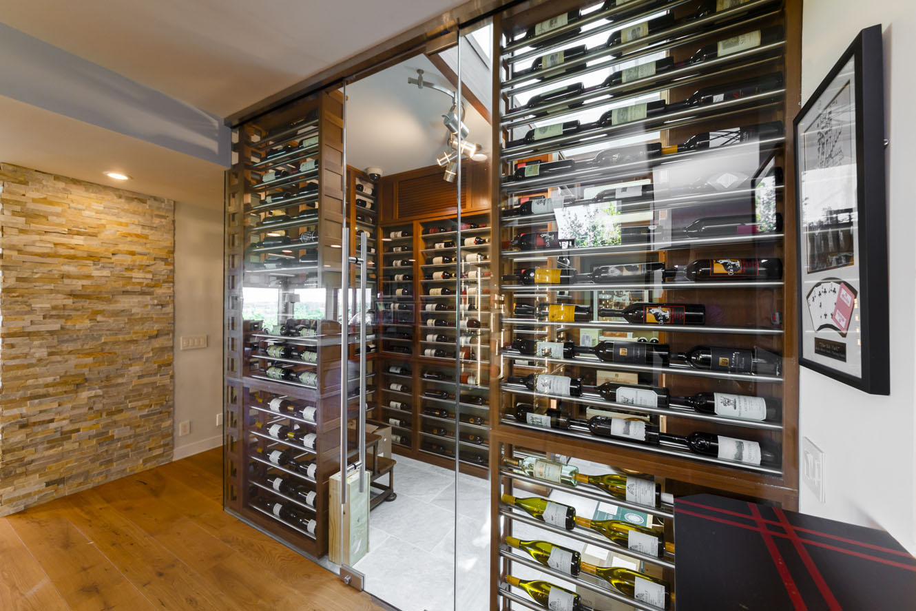 Transitional Long Island Wine Room Joseph & Curtis
