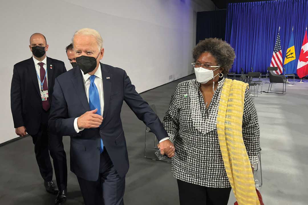 President Biden with Prime Minister Mottley at COP 26
