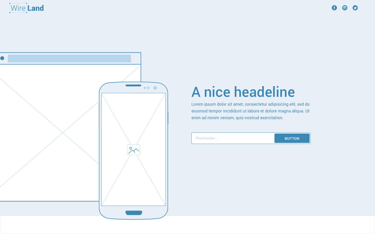 Wireframe for web