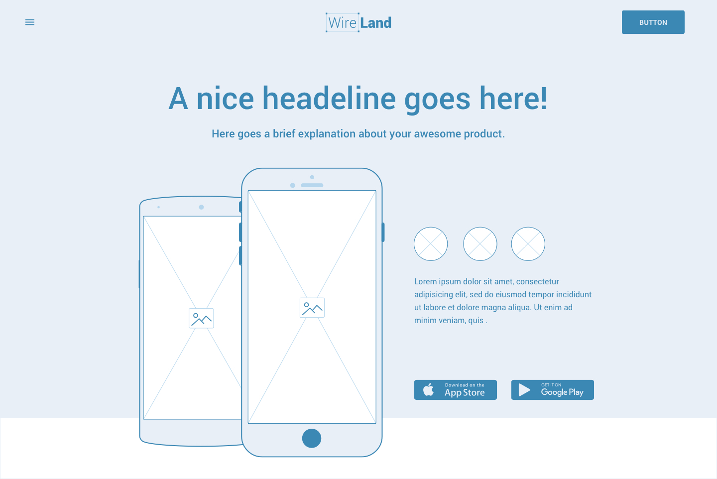 Wireframe for web