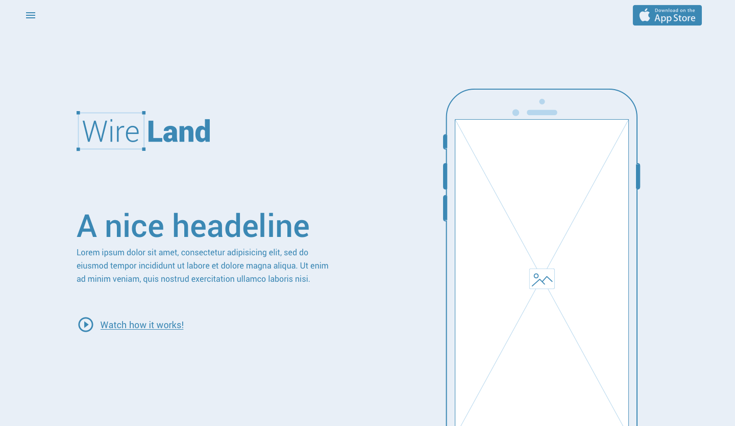 Wireframe for web