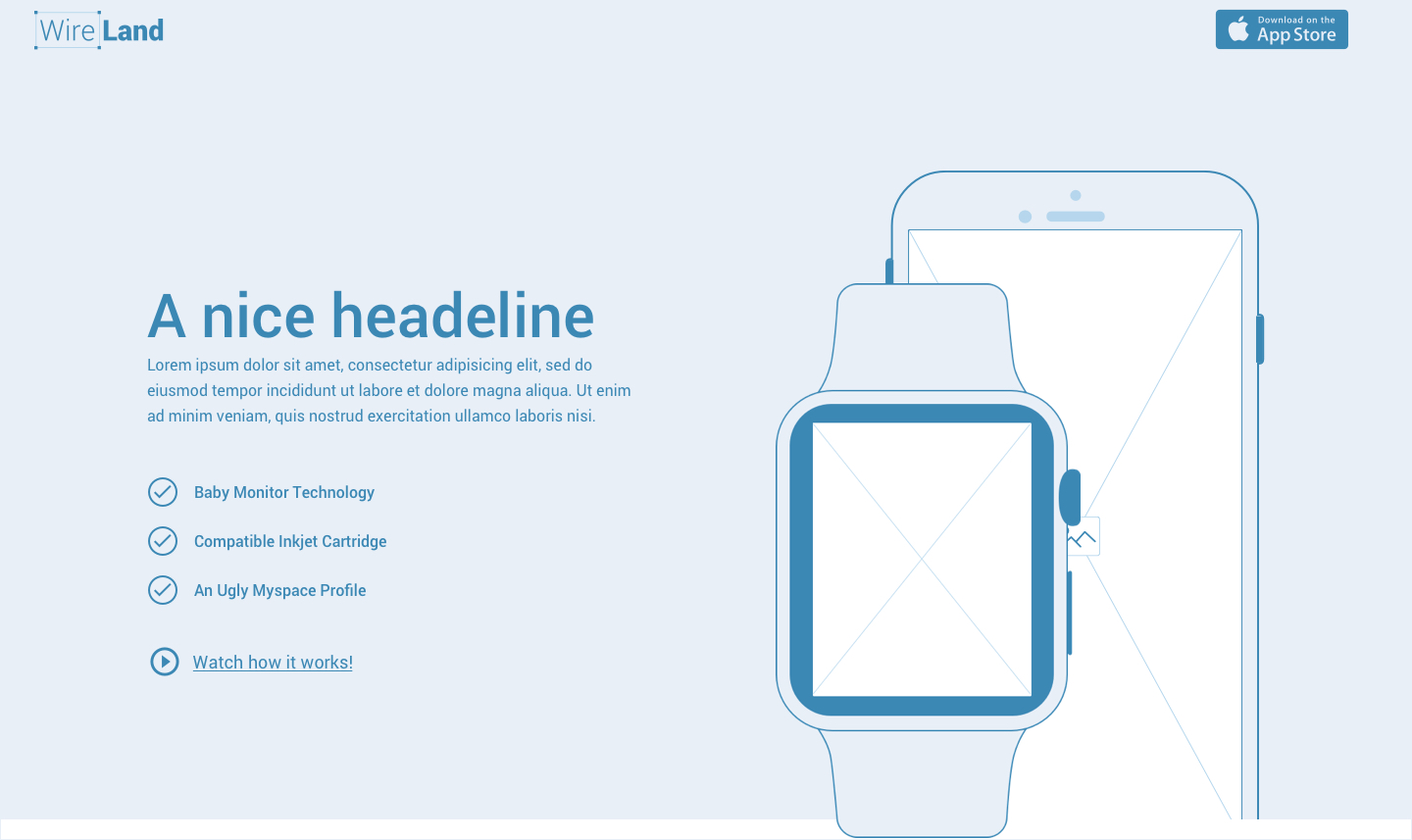 Wireframe for web