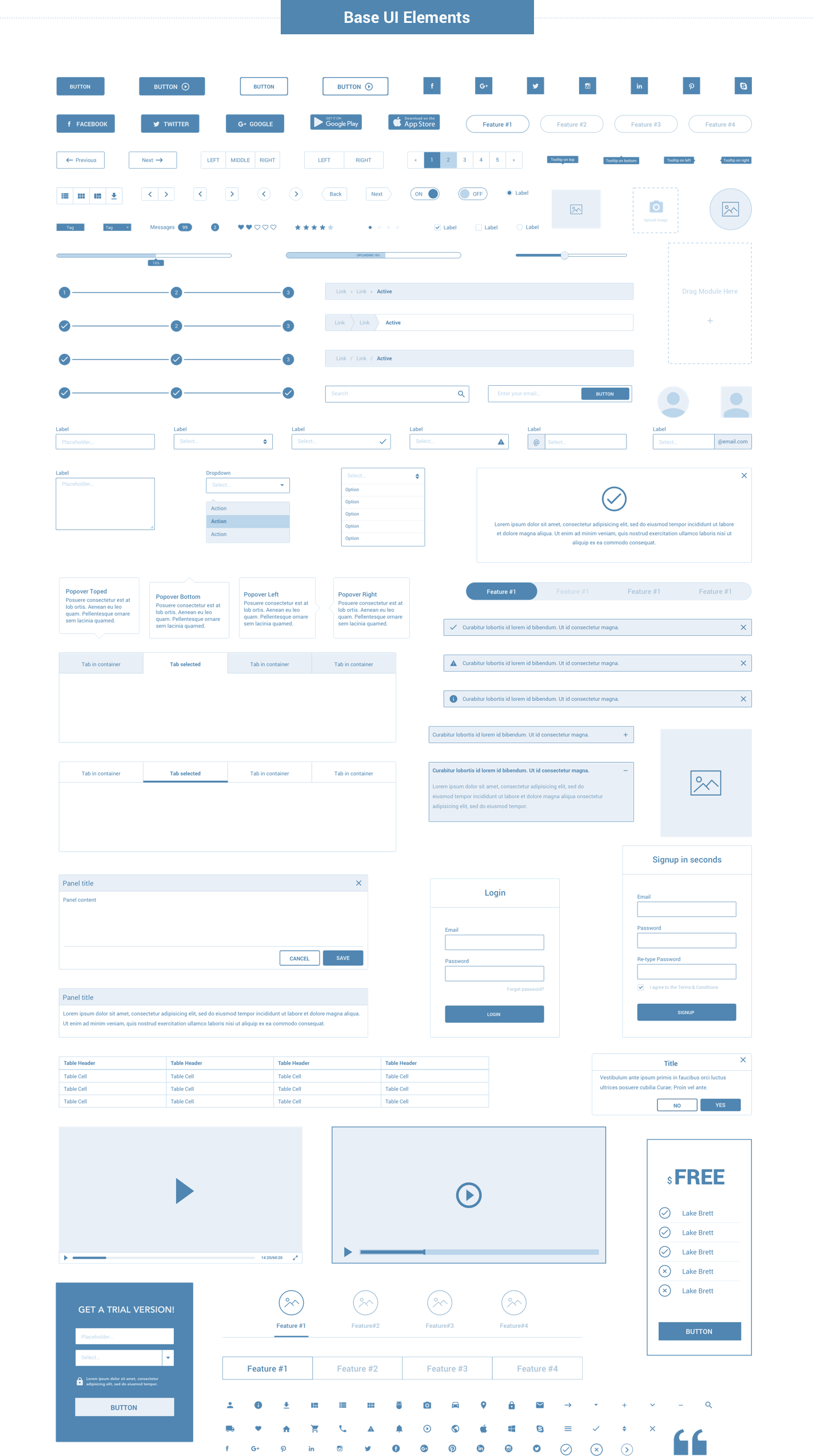 Wireframe for web - UI Kit