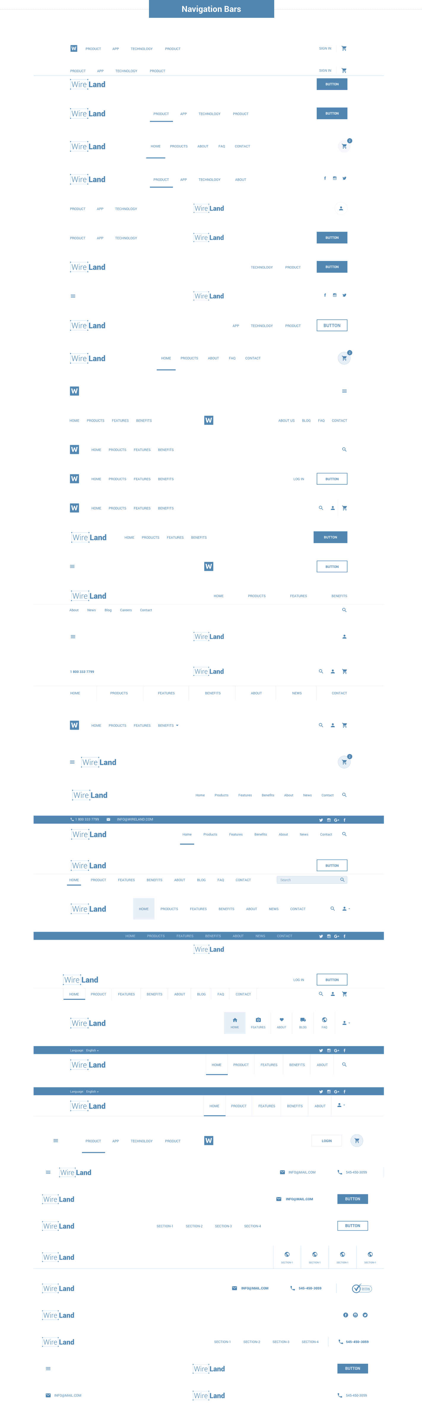 Wireframe for web - Navigation Bar