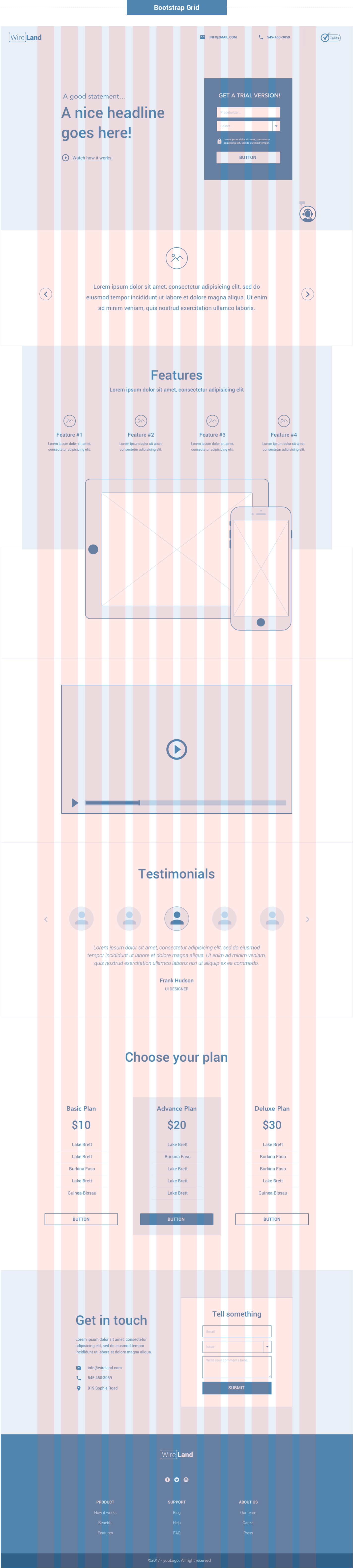 Wireframe for web - Grid