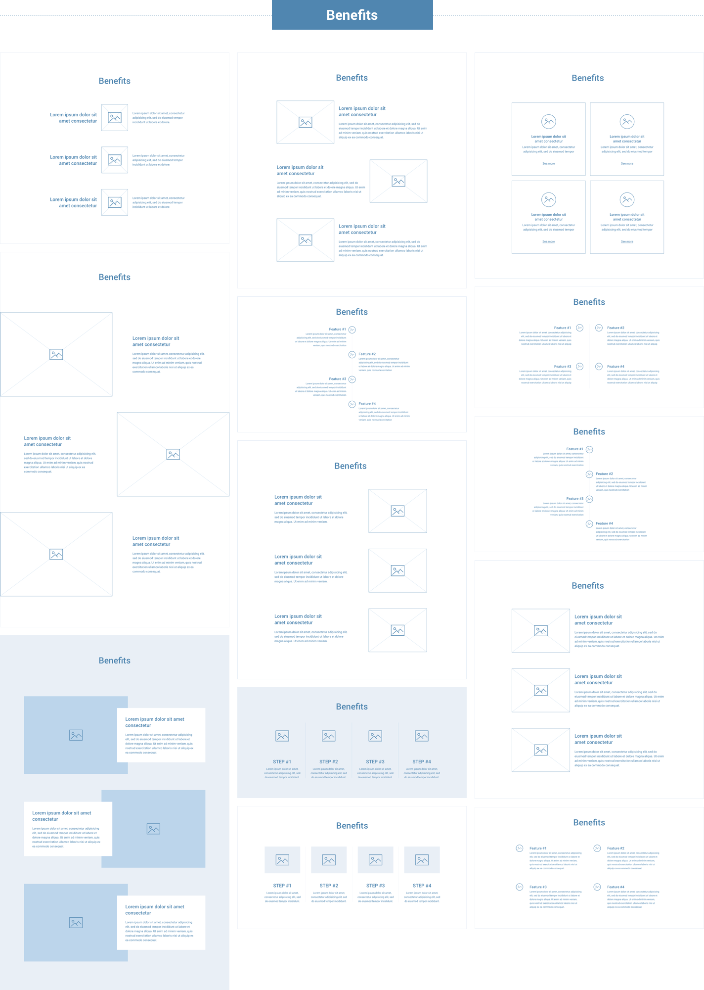 Wireframe for web - Benefits