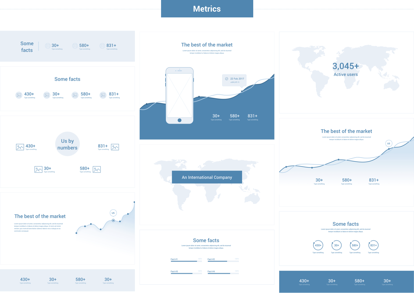 Wireframe for web - Metrics