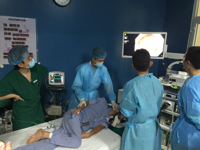 Nội soi đường tiêu hoá tại Bệnh viện K (Tân Triều). Ảnh: V.Thu