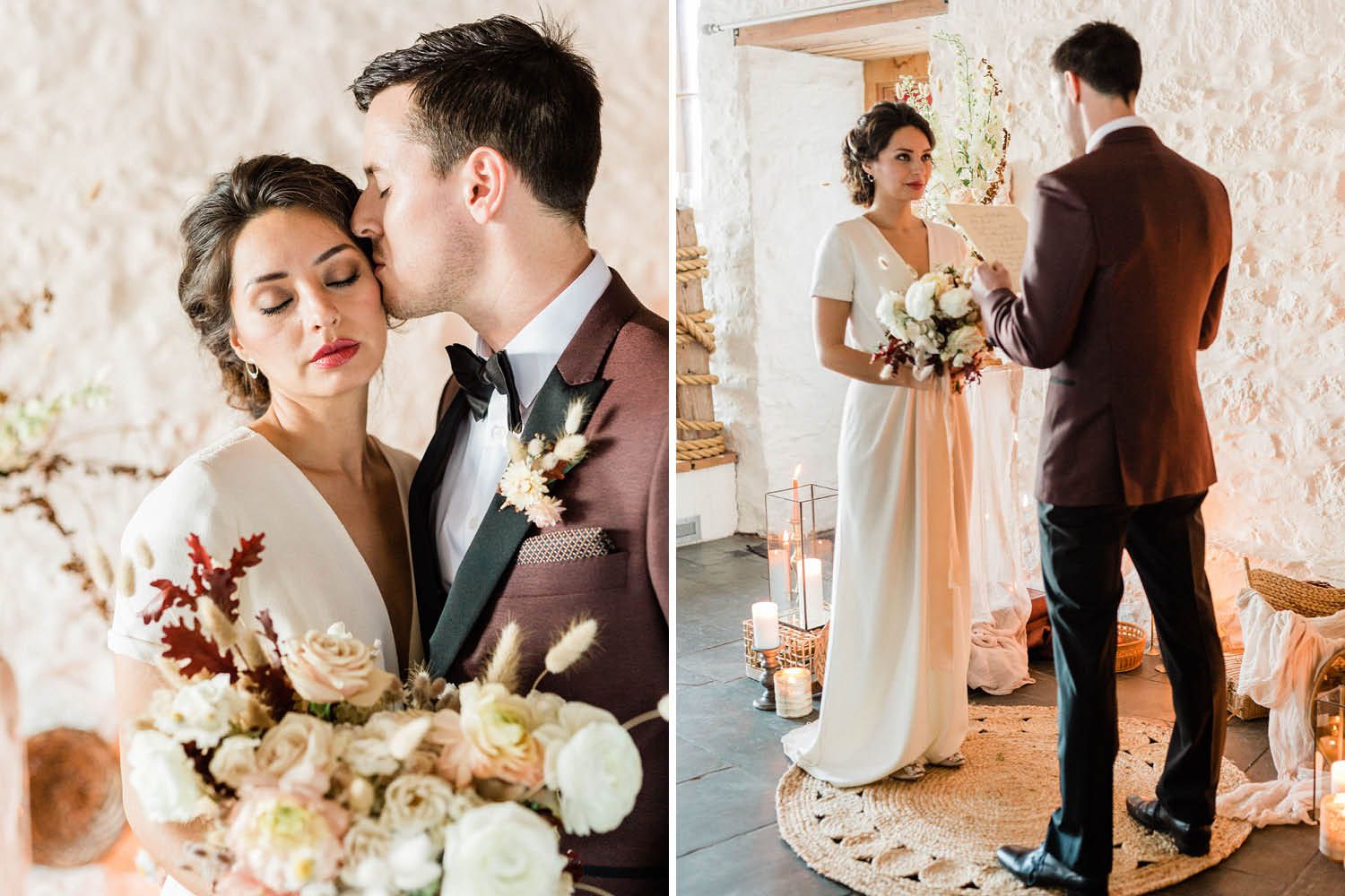 French Farm House Inspired Wedding in Quebec Auberge Saint-Antoine - Wedding Ceremony