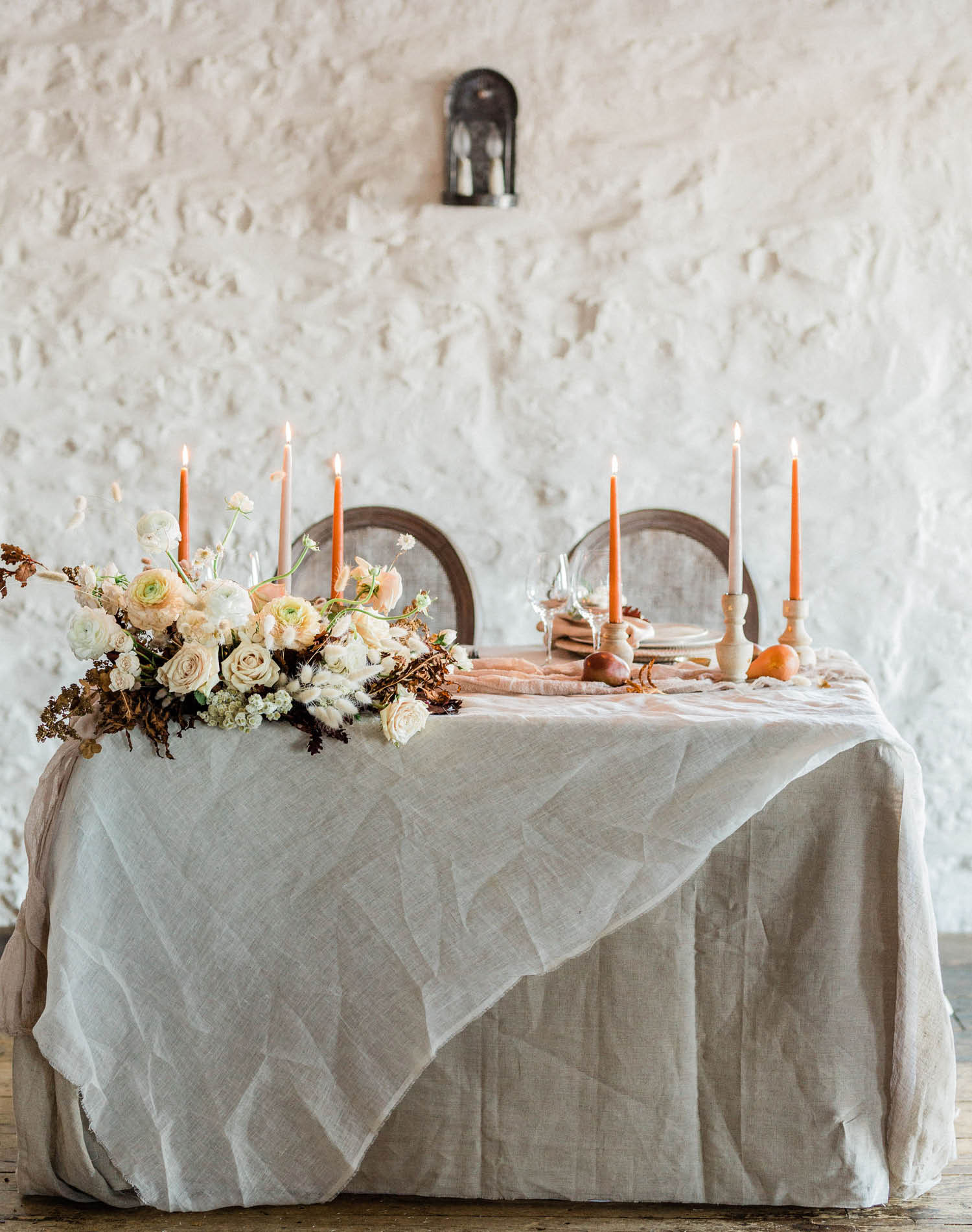 French Farm House Inspired Wedding in Quebec Auberge Saint-Antoine - Wedding Table