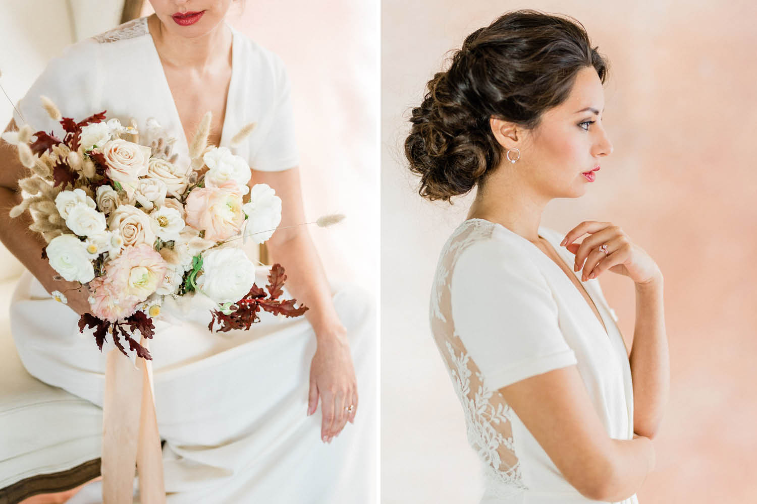 French Farm House Inspired Wedding in Quebec Auberge Saint-Antoine - Bridal Portraits - Laure De Sagazan