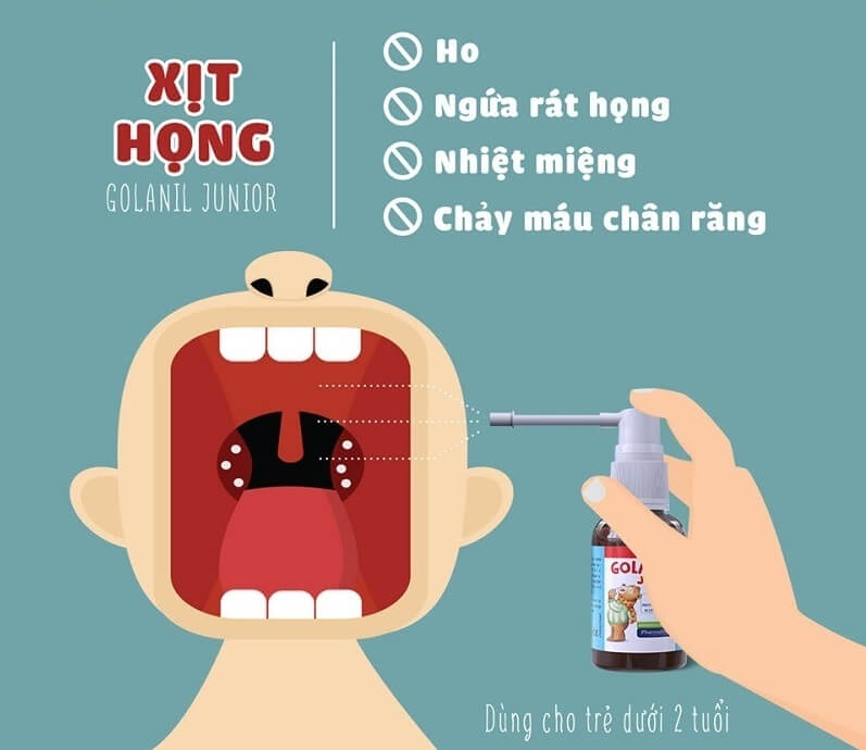thuốc xịt họng cho bé