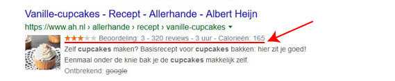 google uitgebreide resultaten voorbeeld