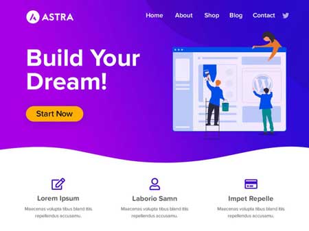 screenshot astra website