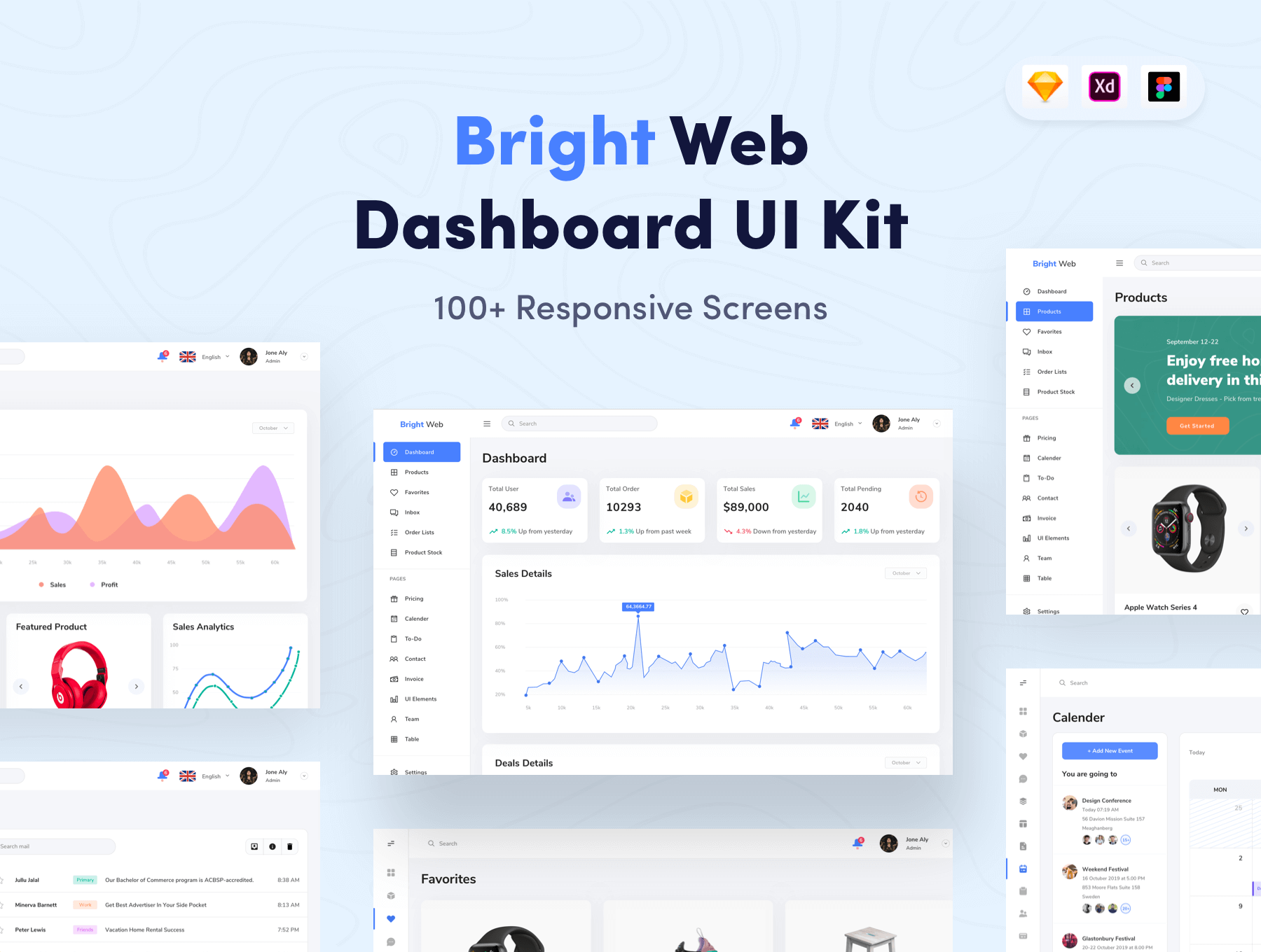 Bright web dashboard