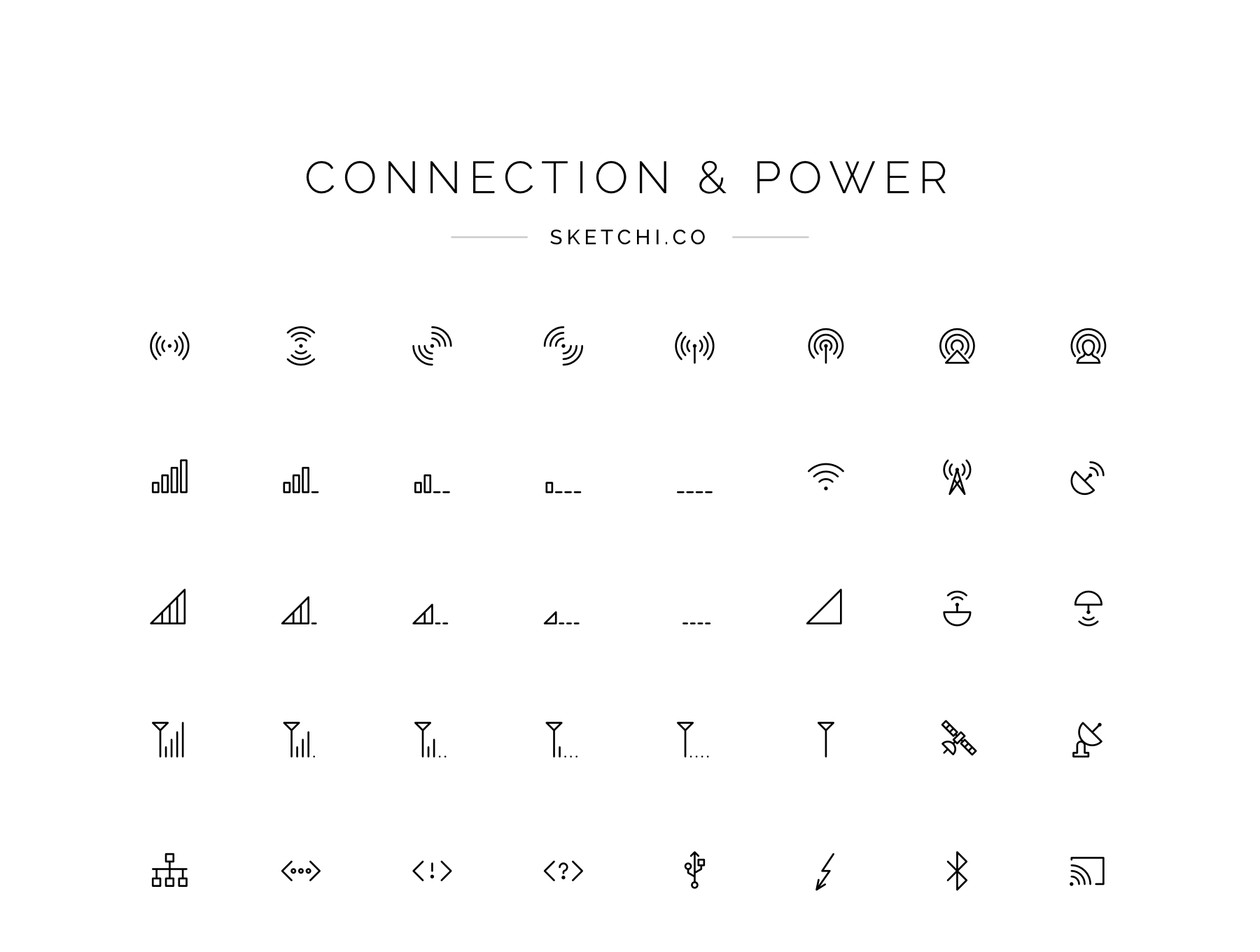 Connection and power icons