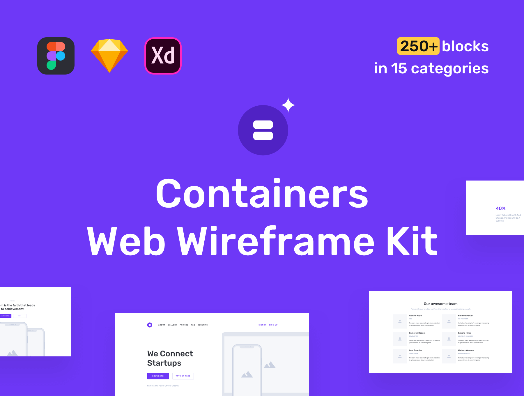Containers wireframe kit