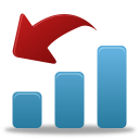 bar chart with red arrow
