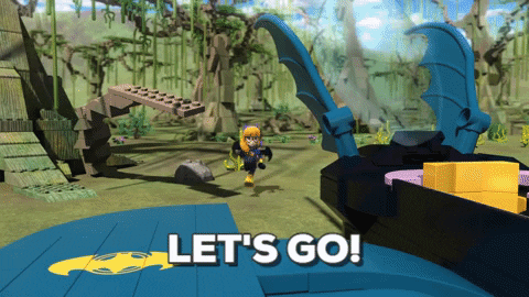 lego character jumping in