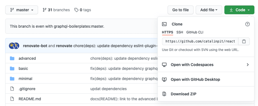 Cloning a project example