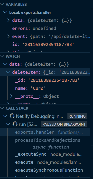 call stack debug