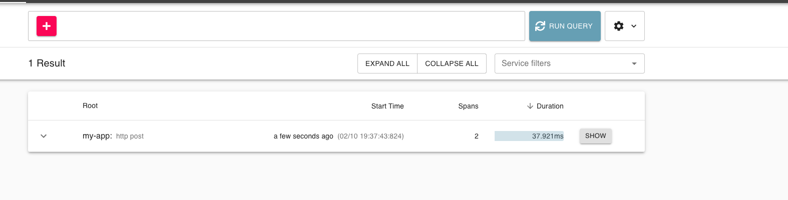 data collected zipkin