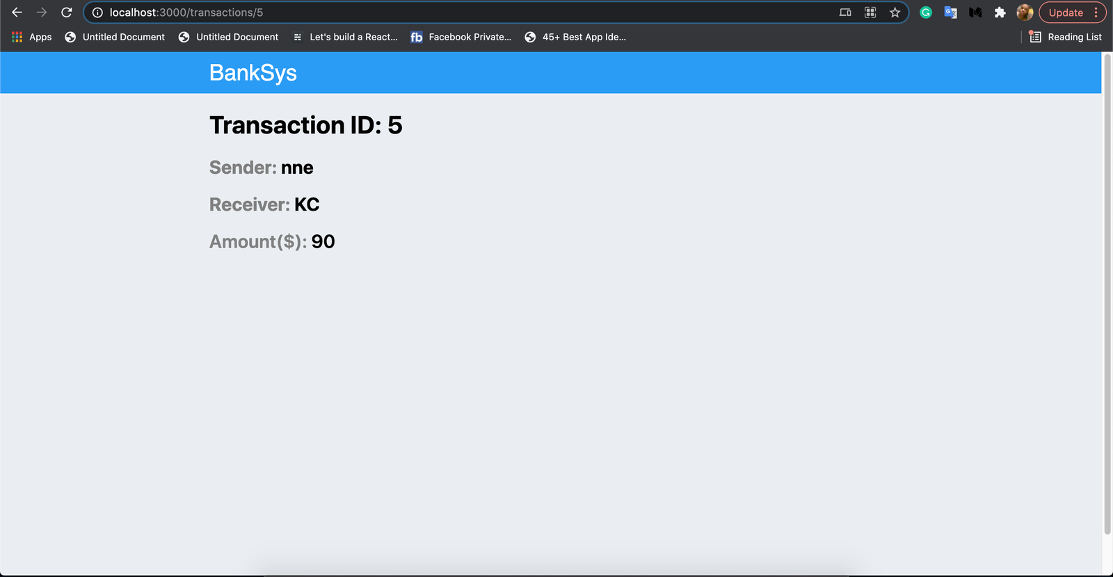 View a transaction