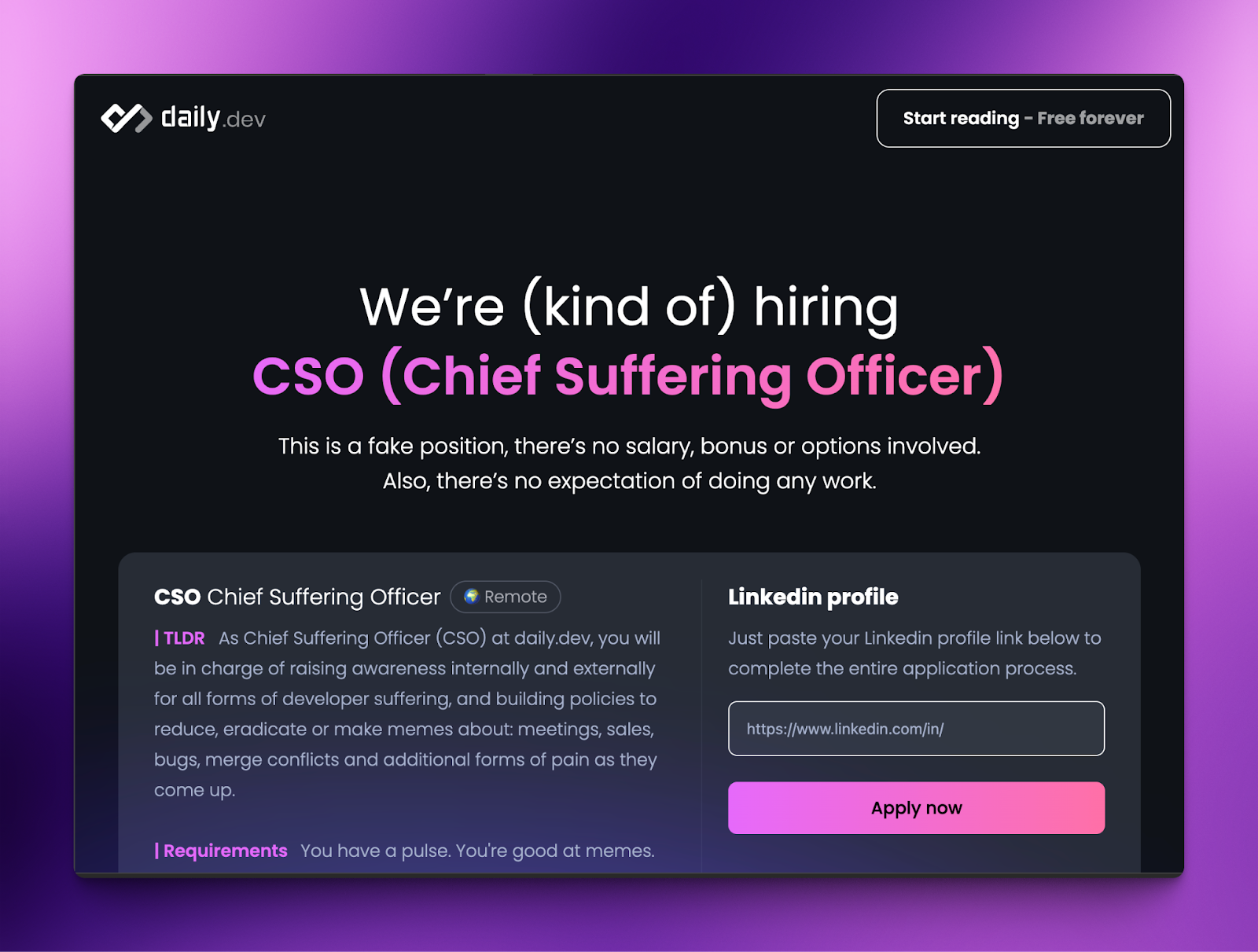 CSO mini site screenshot
