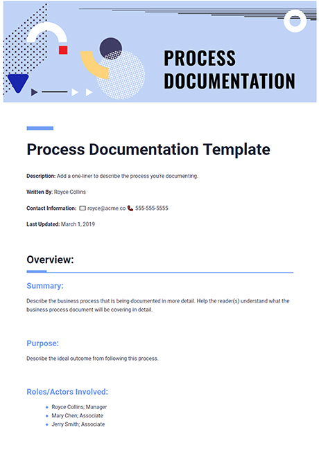 process document template microsoft word