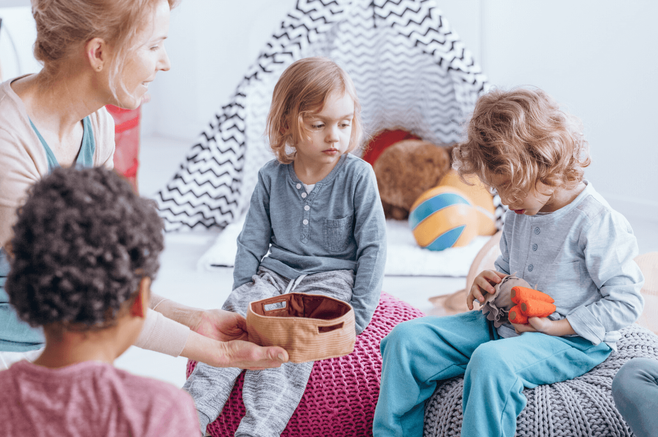 Mystery objects is a great sensory activity