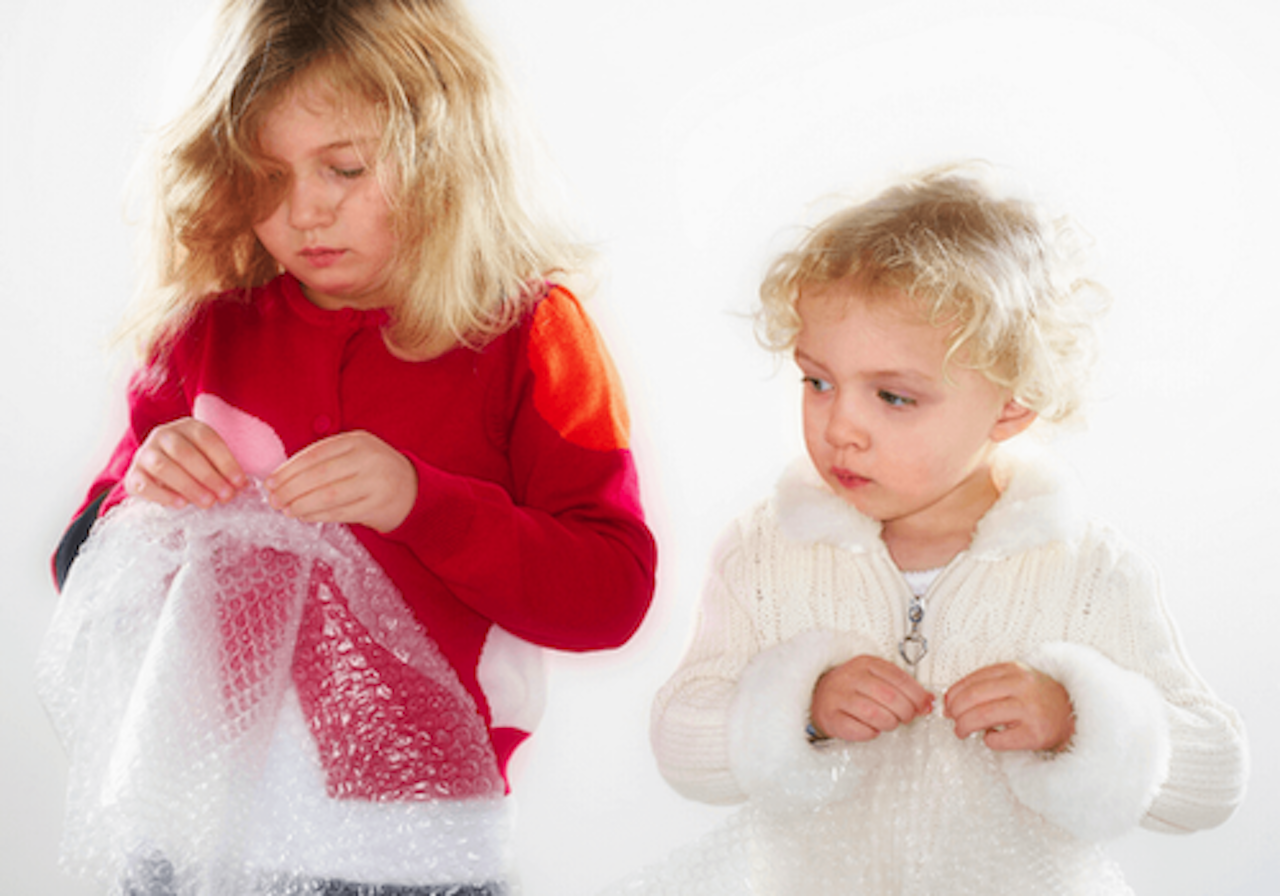 Bubble wrap is a fun craft and sensory material