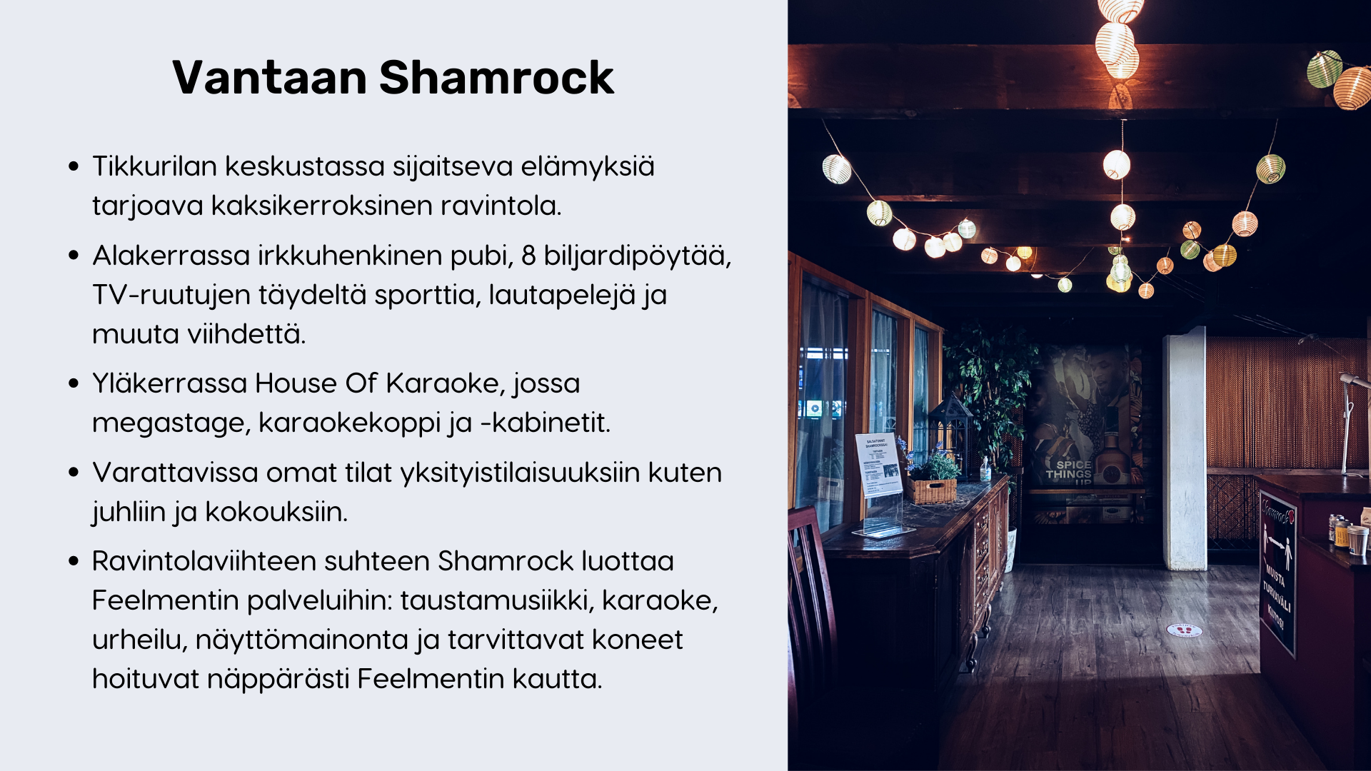 Faktaa Vantaan Shamrockista.