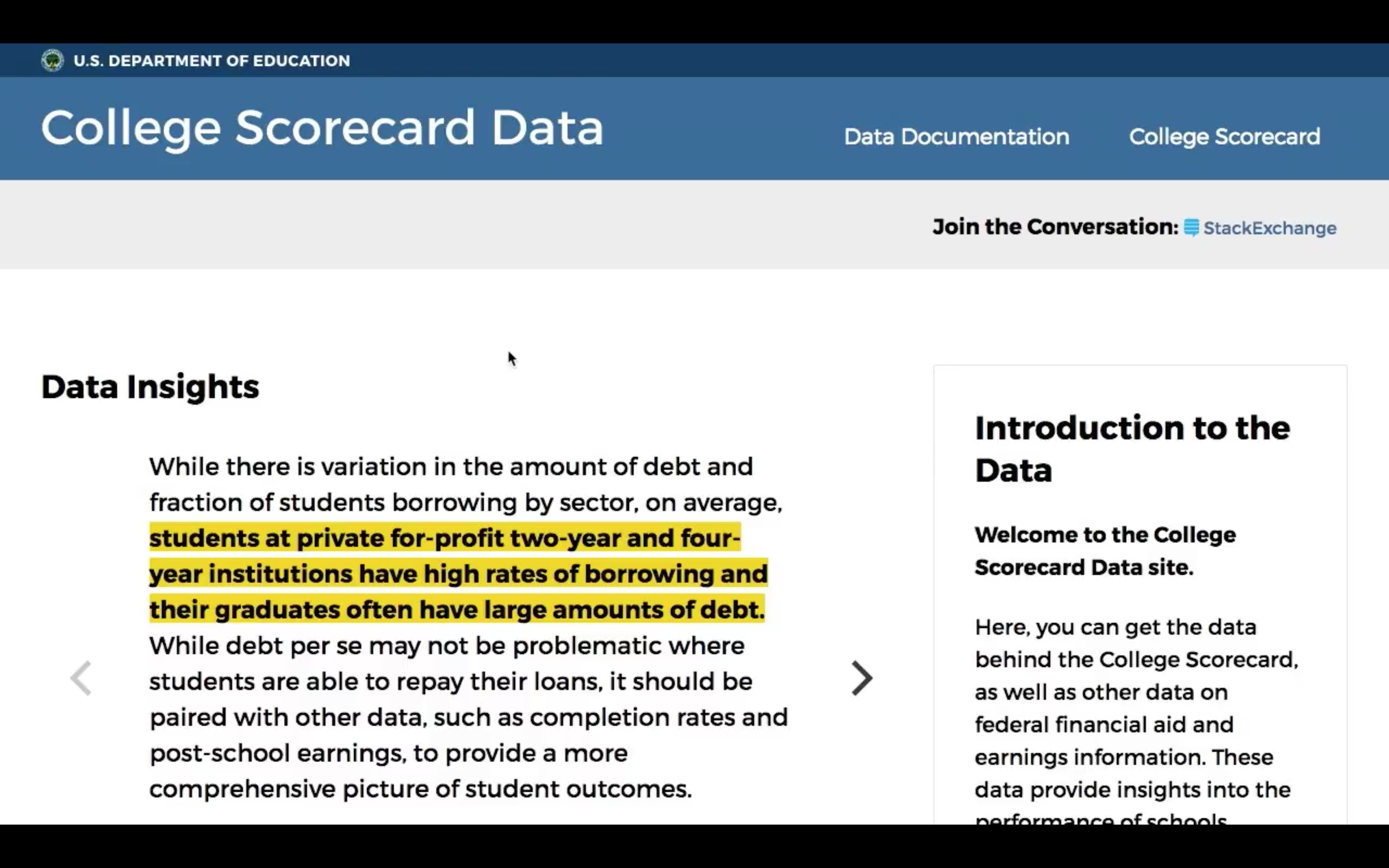 College Scorecard