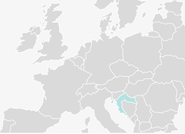 map of Europe with Croatia highlighted
