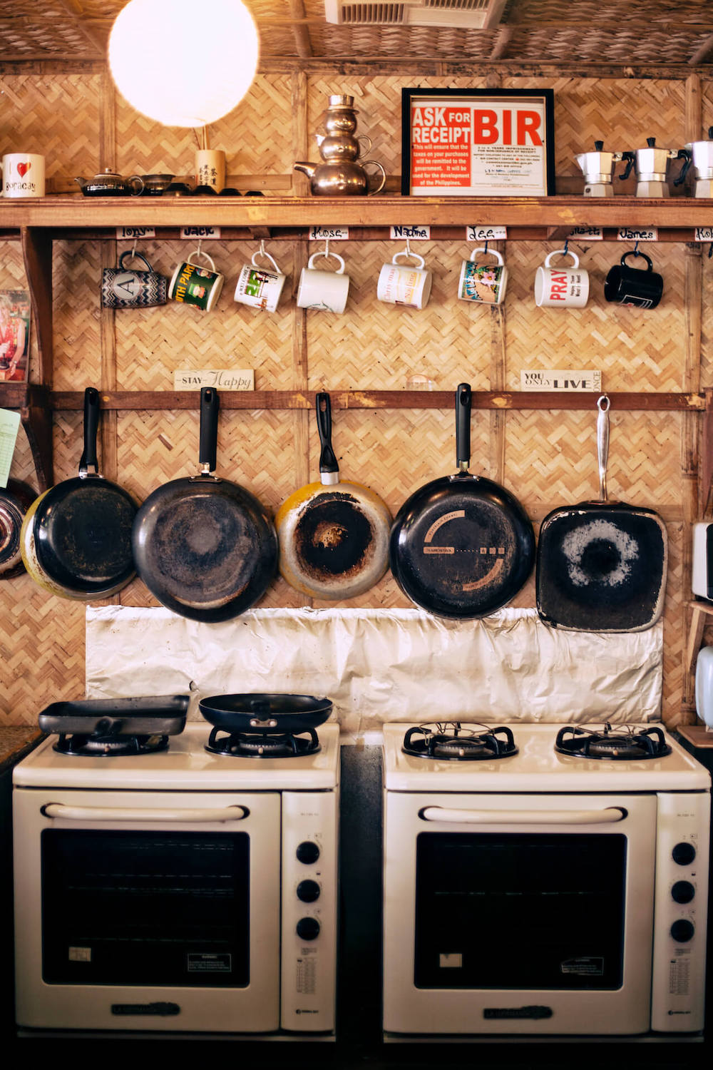 Interior of the kitchen at Spicebird Boracay