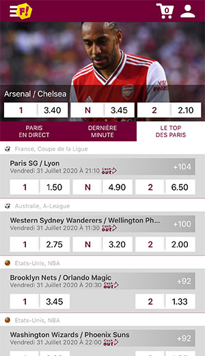 Application de paris sportifs Feelingbet, écran d'accueil - Follow Win Betting