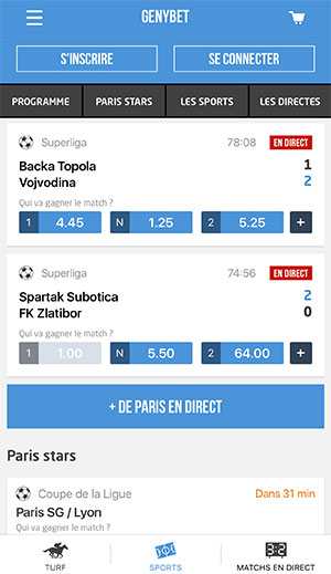 Application de paris sportifs Genybet, écran d'accueil - Follow Win Betting