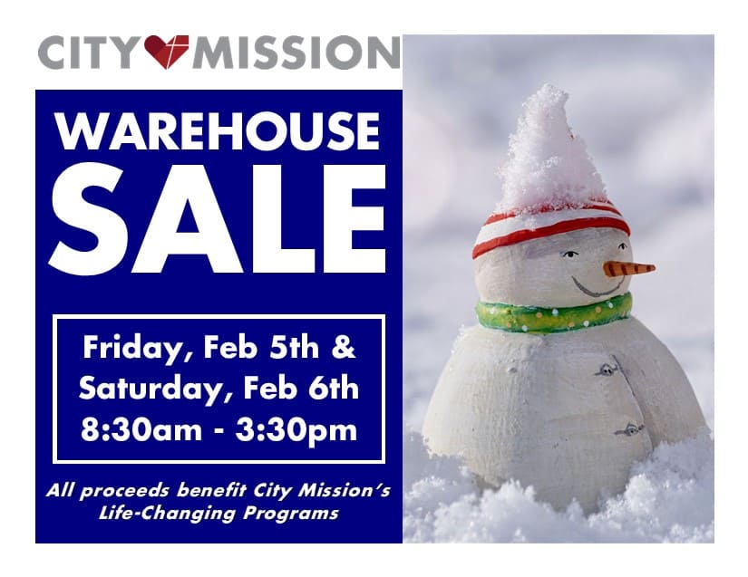 Warehouse Sale - Friday February 7th and Saturday February 8th; 8:30 a.m to 3:30 p.m.