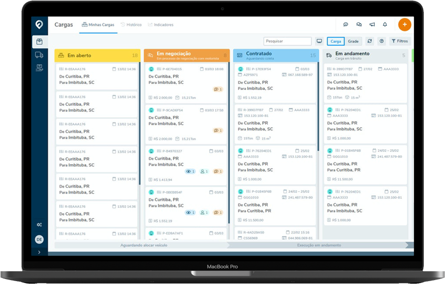 Painel Kanban Logístico