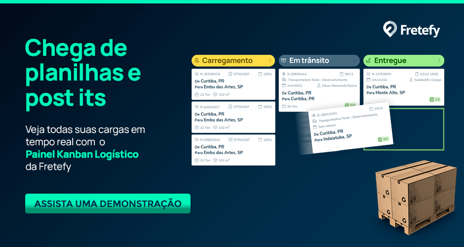 Substitua suas planilhas por um painel kanban logístico digital