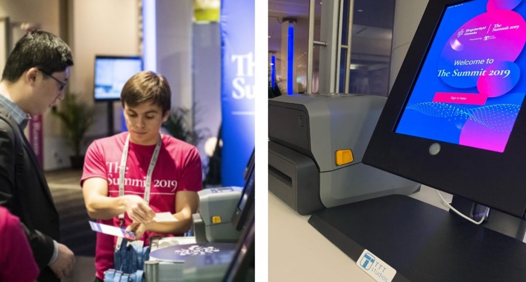 SingularityU Canada Summit 2019 attendees using AmandaAI Events to check-in