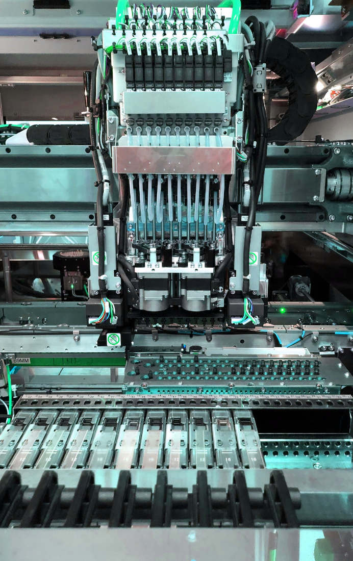 PCB assembly manufactured by robots and artificial intelligence