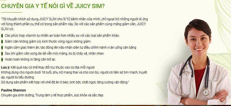 Chuyên gia review viên sủi giảm cân Juicy Slim