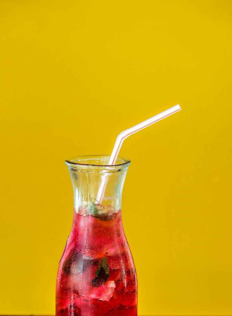 pitcher of fruity iced tea, healthy alternative to soda