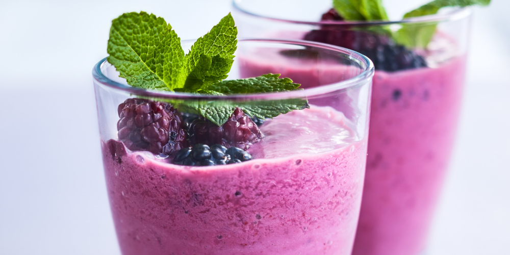 A Photo Of A Peanut Butter And Berry Smoothie
