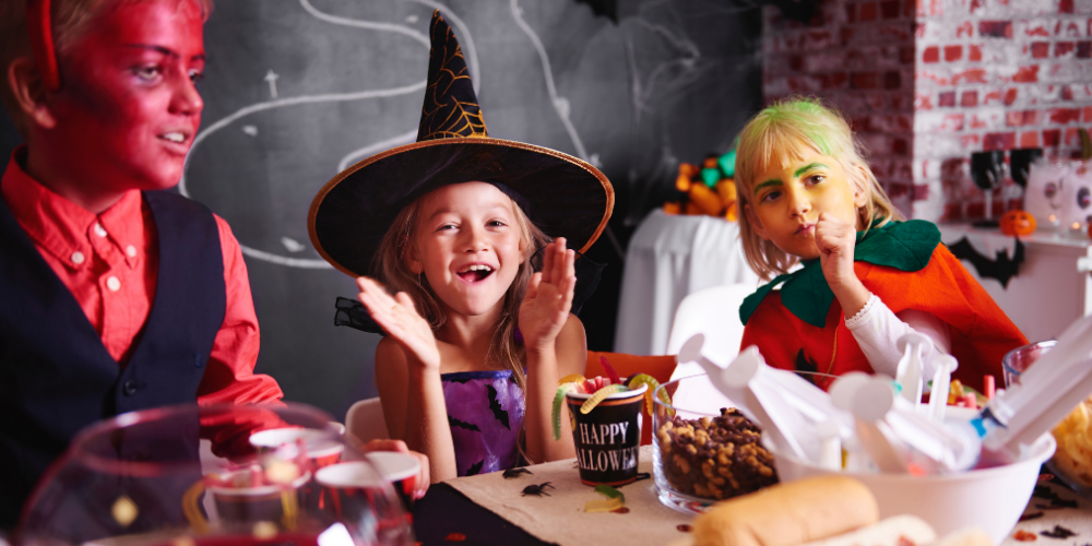 A Photo Of Kids In Halloween Costumes