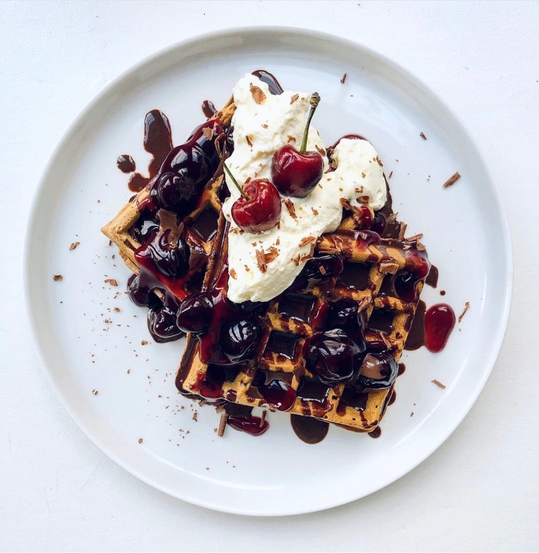 Black Forest Waffles Recipe Katie Cooks