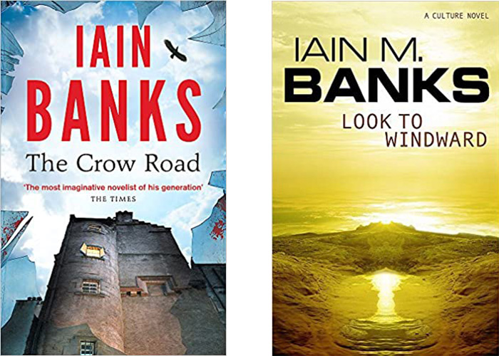 Images shows covers of books by Iain Banks