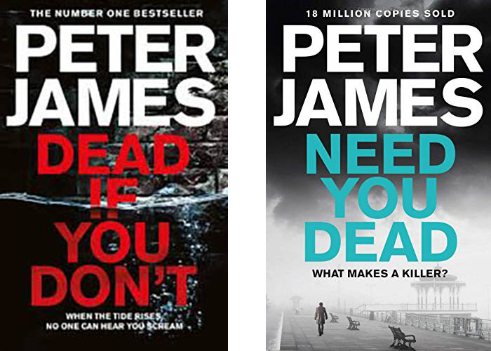 Image shows covers of books by Peter James